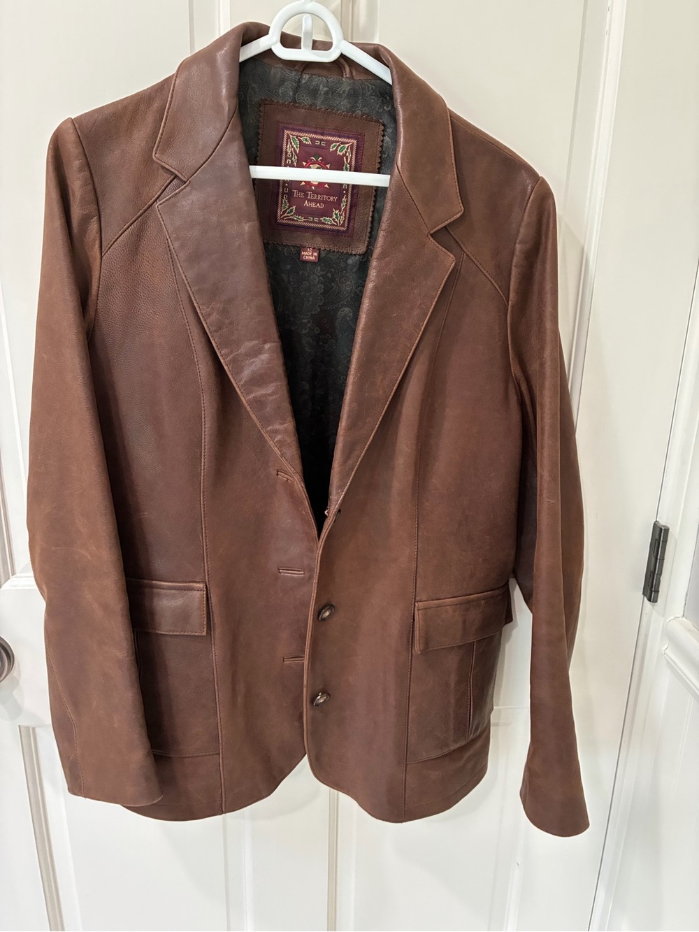 The Territory Ahead Ladies Brown Leather Jacket Size Medium